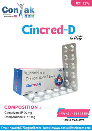 Cinnarizine IP 20mg Domperidone IP 15mg