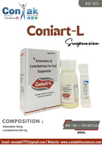 Artemether 40mg+Lumefantrine 240 mg dry syrup (with water)