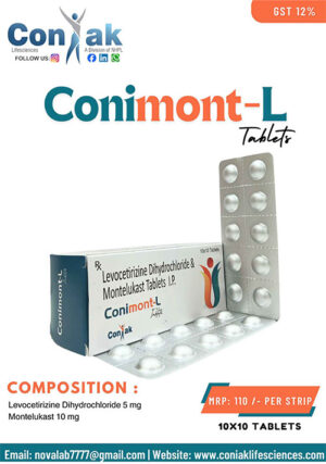 Montelukast Sodium 10mg+Levocetrizine 5mg tab