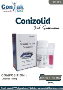 Linezolide 100 mg dry syp with water