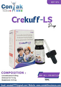 Levosalbutamol 0.25mg. + Ambroxol hcl 7.5 mg + Guaiphensin 12.5 mg drop