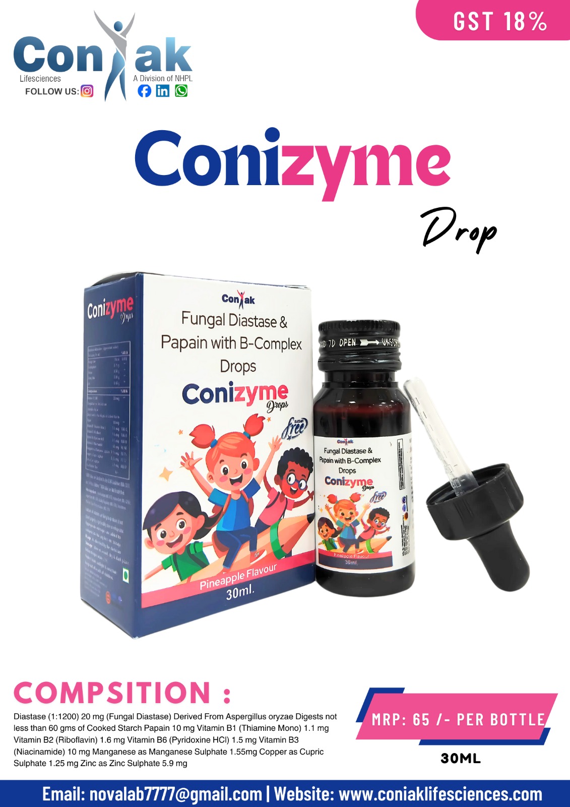 Fungal Diastase & Papain with B-Complex Drops