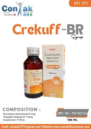 Bromhexine Hydrochloride, Terbutaline Sulphate and Guaiphenesin Syrup 
