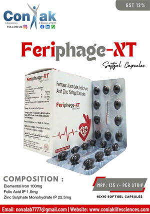 Ferrous Ascorbate 100mg+Folic acid 1.5mg+Zinc Sulphate 22.5mg Softgel