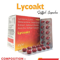 Lycopene 10% USP 4000mcg,Lutein 10% USP 4000mcg, Betacarotene 30% usp 5.17mg, Black grape seed Extract Selenium dioxide monohydrate usp 25mcg,Zinc Sulphate monohydrate IP 10mg