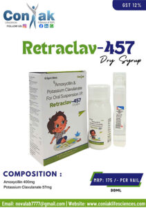 Amoxycillin 400mg+Potassium Clavulanate 57mg dry syp (Monocartoon)