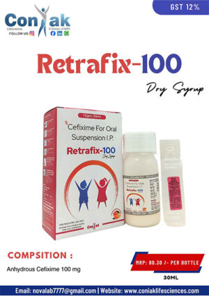 Cefixime 100mg Dry syp (Monocartoon) with water