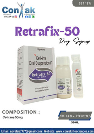 Cefixime 50mg Dry syp (Monocartoon) with water