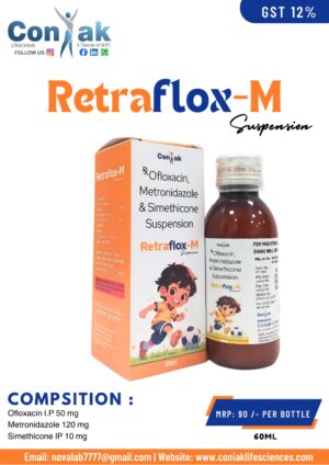 Ofloxacin 50mg+Metronidazole 100mg syp (Monocartoon)