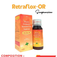 Ofloxacin 50mg+Ornidazole 125mg+Racedrotil dry Syp