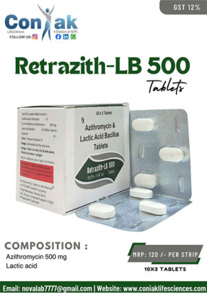 Azithromycin 500mg + Lactic acid tab