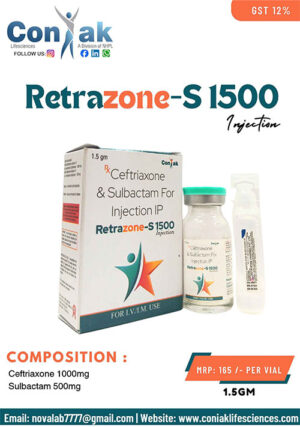 Ceftriaxone 1000mg+Sulbactam 500mg Injection