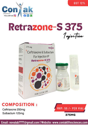 Ceftriaxone 250mg+Sulbactum 125mg Injection