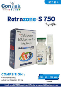 Ceftraxone 500mg+Sulbactum 250mg Injection