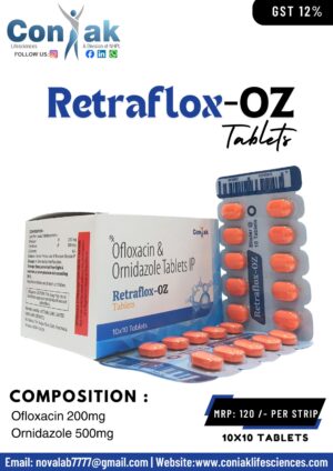 Ofloxacin 200mg and Ornidazole 500mg Tablets