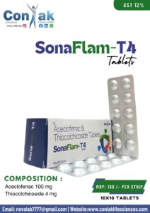 Aceclofanac 100mg and Thiocolchicoside 4mg Tablets