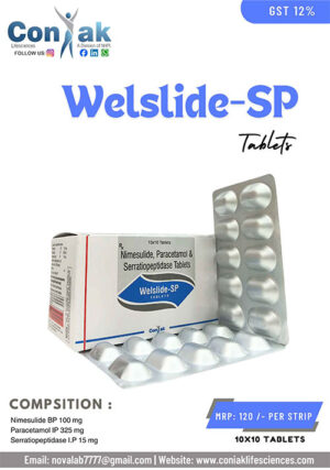 Nimusulide 100mg+Paracetamol 325+Serratiopeptidase 15mg Tablets