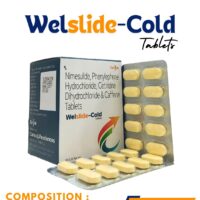 Nimesulide 100mg, Phenlyephrine Hydrochloride 5mg, Cetirizine Dihydrochloride  5mg and Caffeine 25mg Tablets