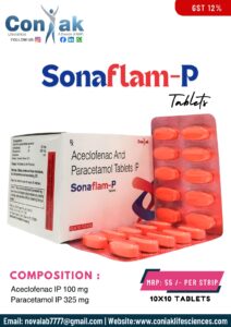 Aceclofenac 100mg+Paracetamol 325mg tab
