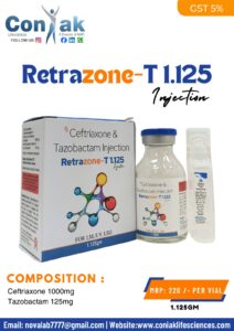 Ceftriaxone 1000mg+Tazobactum 125mg