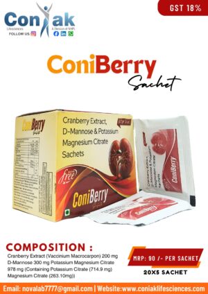 Cranberry Extract, D-Mannose, and Potassium Magnesium Citrate Sachet