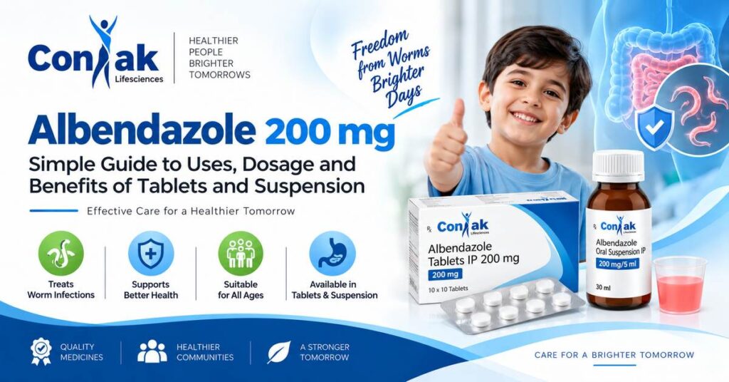 Albendazole 200 mg Tablets and Suspension – Uses, Dosage and Benefits