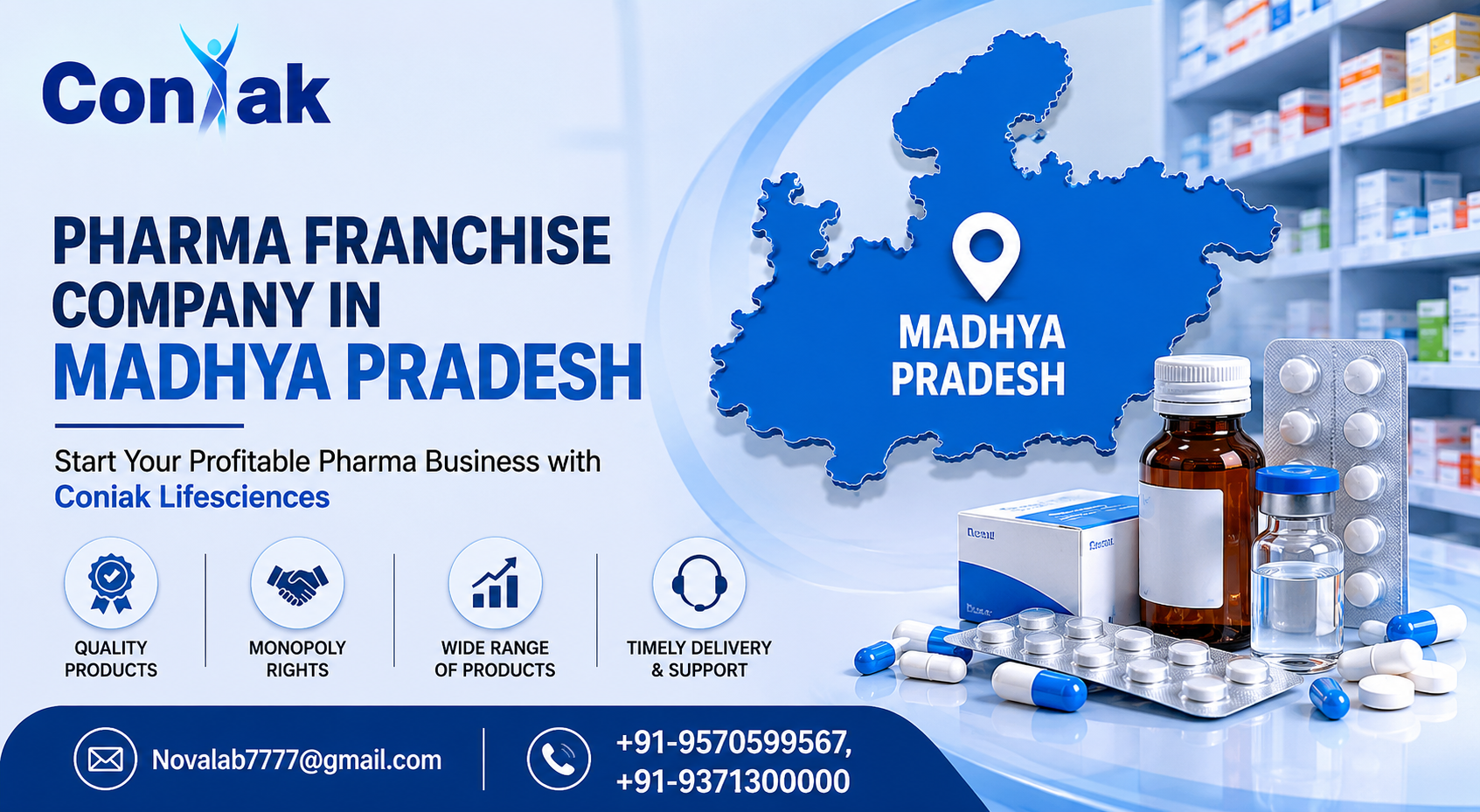 Pharma Franchise Company in Madhya Pradesh – Build a High-Growth Pharma Business with Coniak Lifesciences