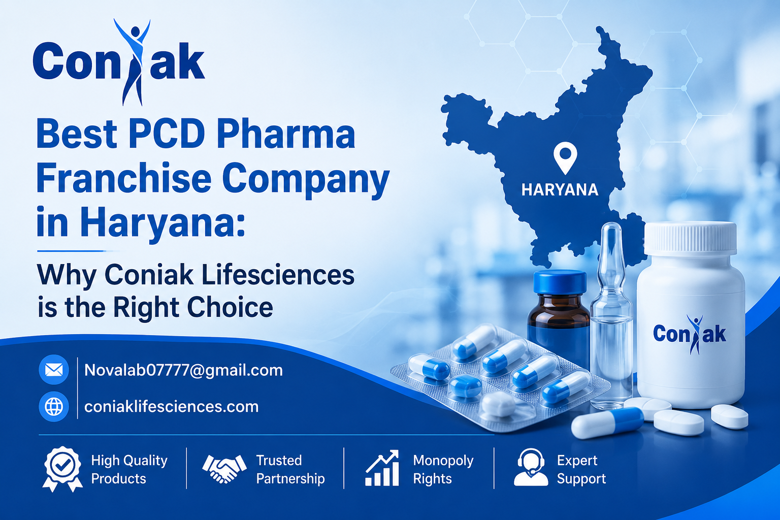 Best PCD Pharma Franchise Company in Haryana: Why Coniak Lifesciences is the Right Choice