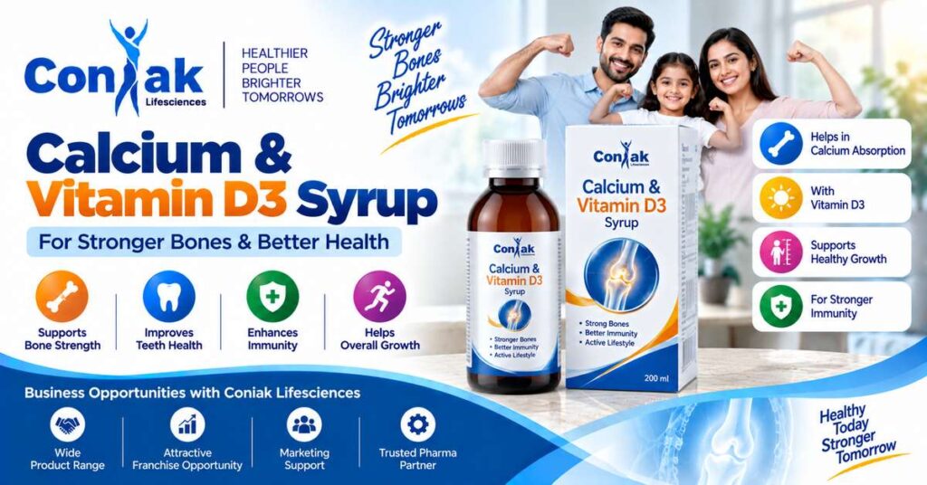 Calcium and Vitamin D3 Syrup Benefits and Uses – Coniak Lifesciences