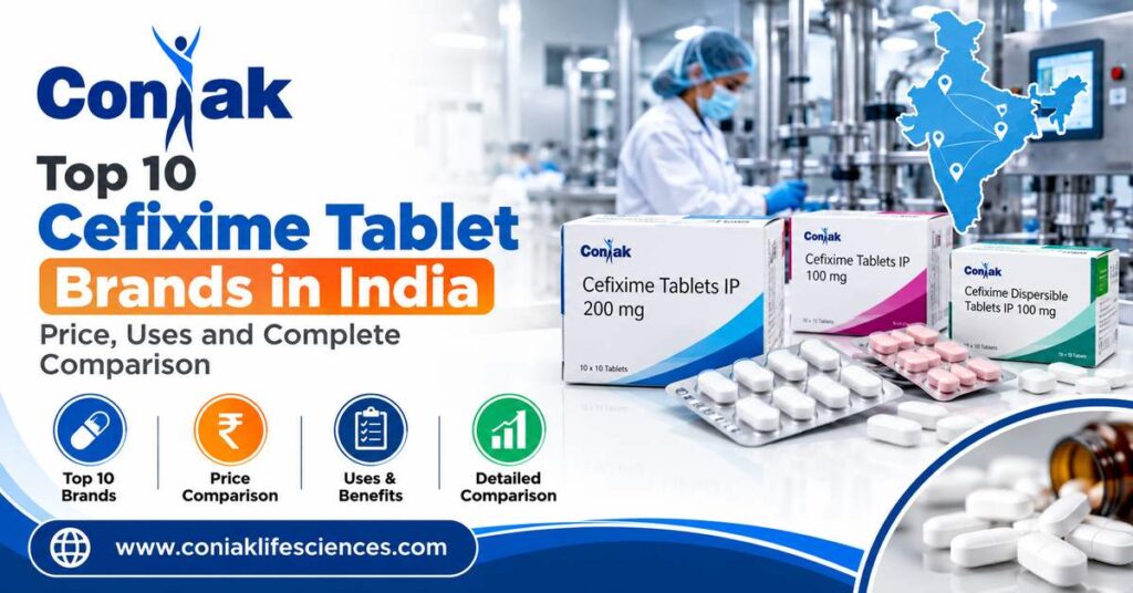 Top 10 Cefixime Tablet Brands in India by Coniaklife Sciences